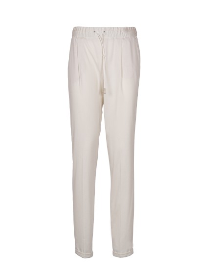 Shop FABIANA FILIPPI  Pantalone: Fabiana Filippi pantaloni in cotone con coulisse.
Vita elasticizzata con pince.
Tasche a filo con profilo brillante.
Fondo con risvolto.
Vestibilità regolare.
Composizione: 100% cotone.
Fabbricato in Italia.. PAD273W350D280-25